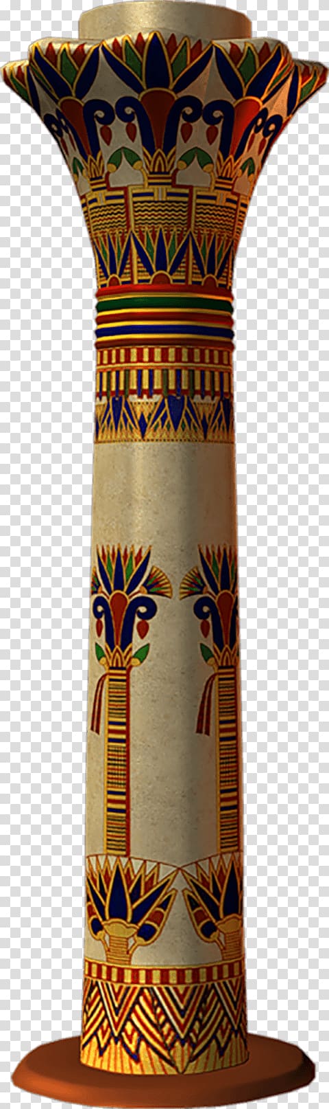 beige and yellow floral pillar illustration, Ancient Egyptian architecture Column Civilization, egpt transparent background PNG clipart