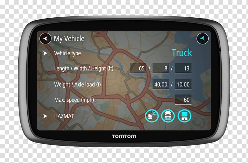 GPS Navigation Systems Car TomTom Trucker 6000 Satellite navigation, car transparent background PNG clipart