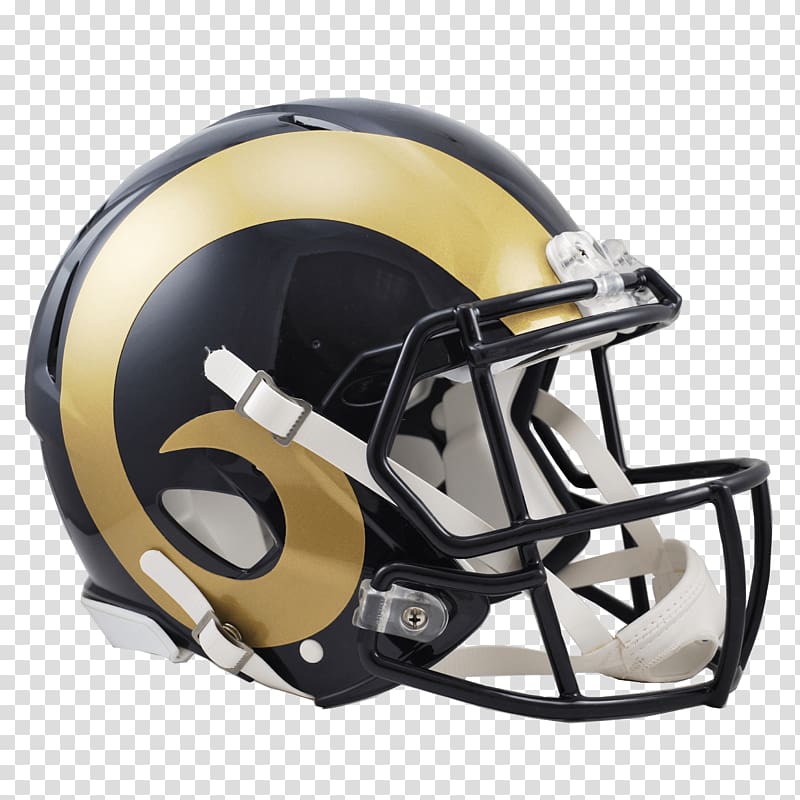 gold and black football helmet, St Louis Rams Helmet transparent background PNG clipart