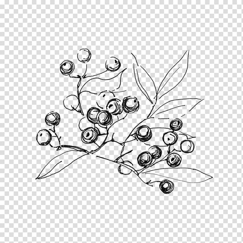 Abziehtattoo Black and white Drawing Illustration, goji berries transparent background PNG clipart
