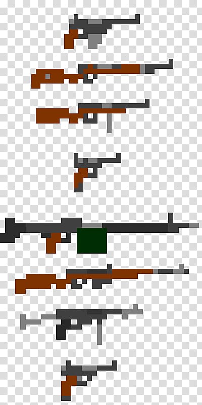 Firearm Weapon Gun Sprite Pixel art, small guns transparent background PNG clipart