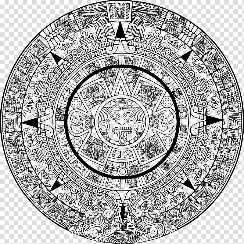 Aztec calendar stone Chichen Itza Maya civilization Inca Empire, aztec transparent background PNG clipart