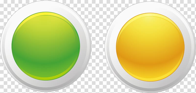 two yellow and green buttons art, Yellow Circle, Creative Round Button transparent background PNG clipart