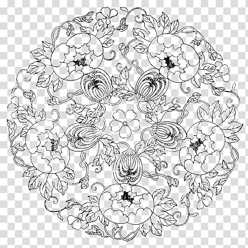 Moutan peony Circle Motif Chrysanthemum , Taobao,Lynx,design,Men\'s,Women,Shading Korea,Pattern,pattern,background transparent background PNG clipart