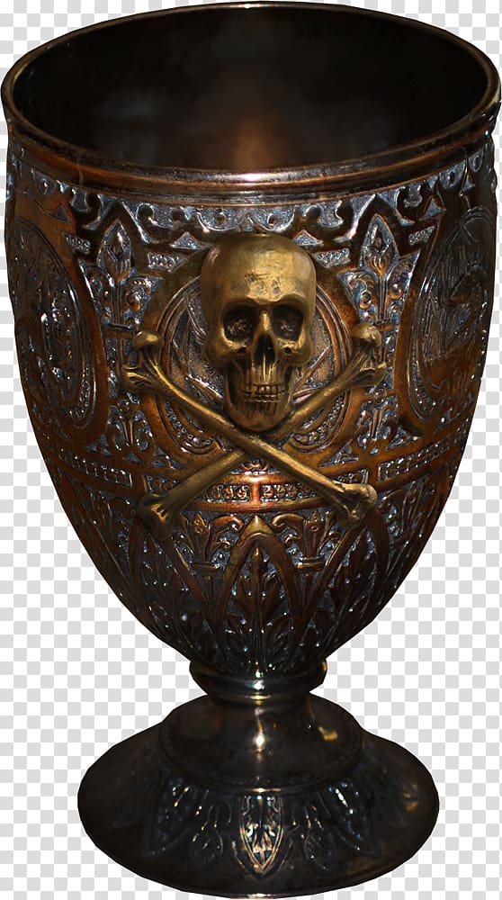 Vase Glass Metal , Metal Skull Cup transparent background PNG clipart