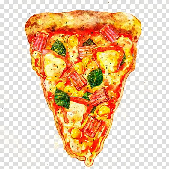 Sicilian pizza European cuisine Fast food Mooncake, Hand-painted Food Pizza transparent background PNG clipart