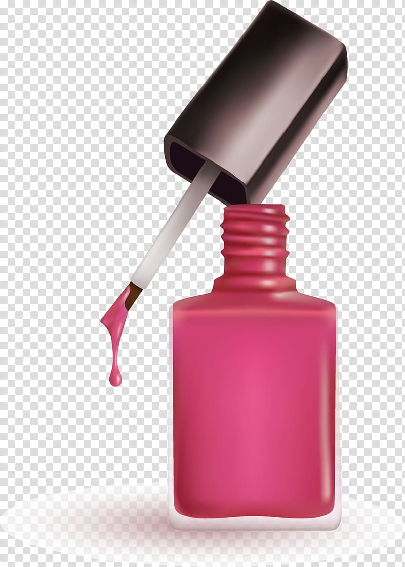 pink nail polisher bottle illustration, Nail polish Cosmetics Nail art , Creative Nail transparent background PNG clipart