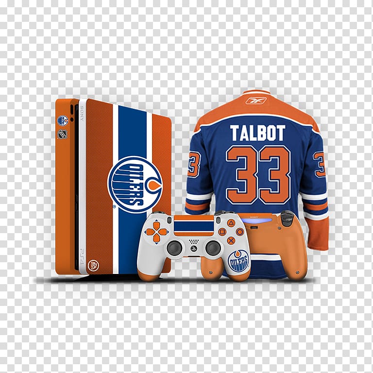 Home Game Console Accessory Sony PlayStation 4 Slim Video Game Consoles Jersey Product design, edmonton oilers logo transparent background PNG clipart