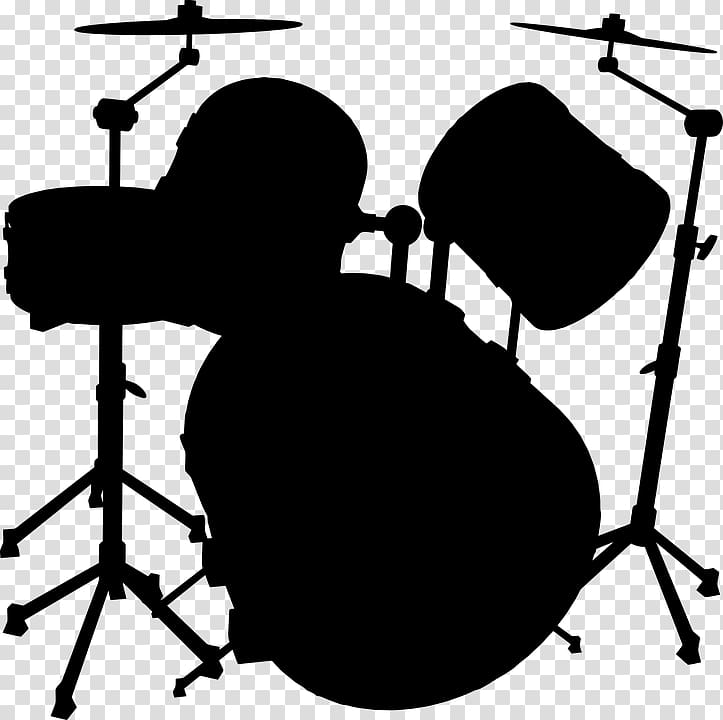 Drums Silhouette Musical Instruments Percussion, drumsetblackandwhite transparent background PNG clipart