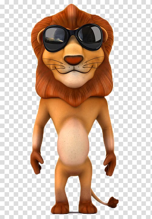 Lion , Lion wearing sunglasses transparent background PNG clipart
