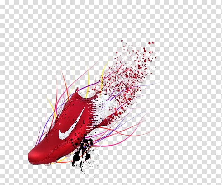 unpaired red and white Nike cleat, Shoe Sneakers Nike Adidas Reebok, running shoes transparent background PNG clipart