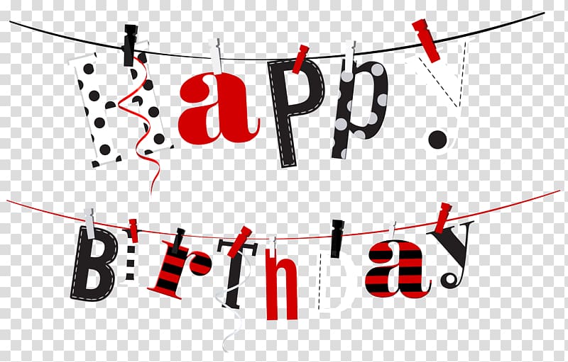 Birthday , Happy Birthday Streamer , Happy Birthday transparent background PNG clipart