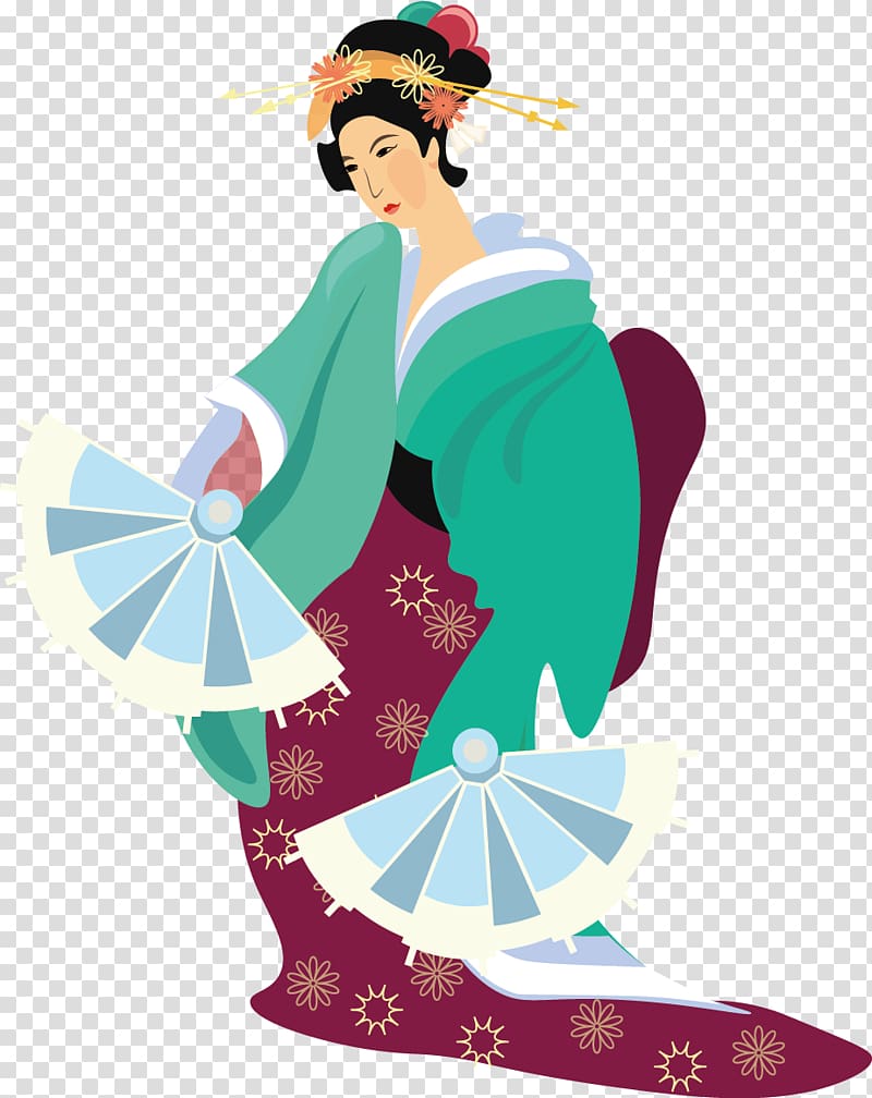 Japanese Woman, Kimono woman transparent background PNG clipart