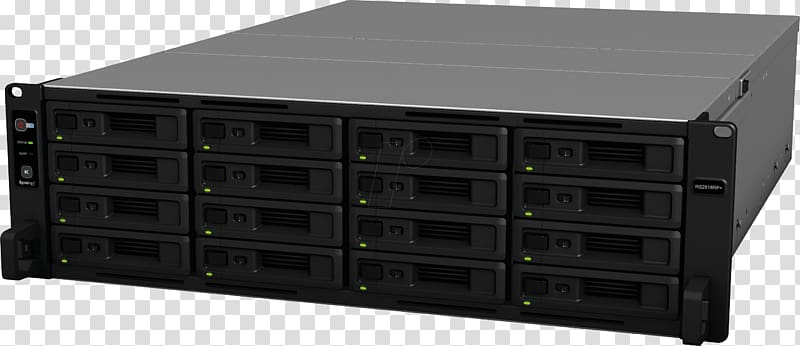 Disk array Network Storage Systems Synology RS4017XS+ NAS RS4017XS+/ Synology RS2818RP+ 16 Bay NAS Hard Drives, rack Server transparent background PNG clipart