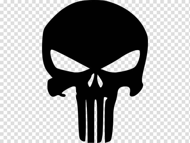Punisher Human skull symbolism Decal Marvel Comics, skull transparent background PNG clipart