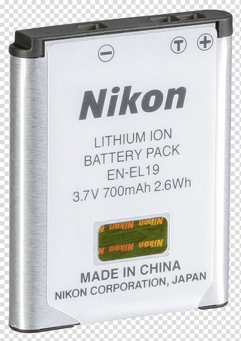 Electric battery Nikon D750 Battery charger Nikon Coolpix S3100 Lithium-ion battery, Camera transparent background PNG clipart