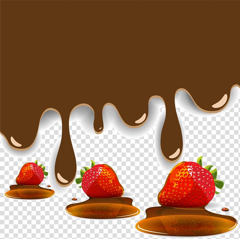 Strawberry Euclidean Aedmaasikas, painted strawberry chocolate transparent background PNG clipart