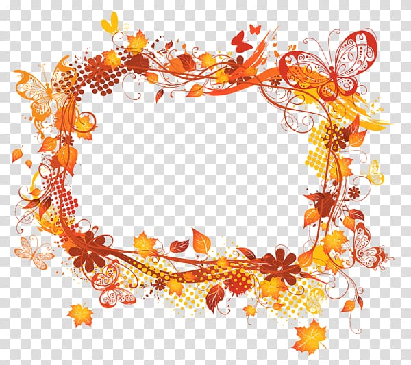 frame Autumn , Autumn leaves border transparent background PNG clipart