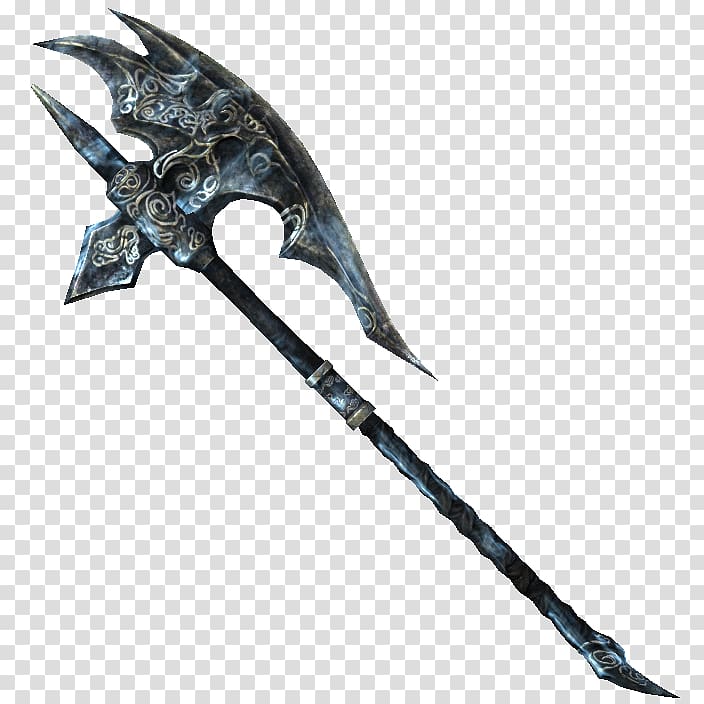 The Elder Scrolls III: Morrowind The Elder Scrolls V: Skyrim – Dragonborn Shivering Isles Battle axe Weapon, weapon transparent background PNG clipart