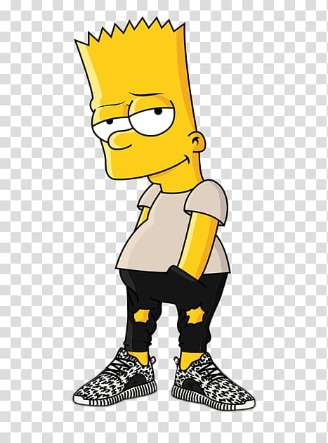 Bart Simpson, Bart Simpson Homer Simpson Lisa Simpson Marge Simpson Adidas Yeezy, Bart Simpson transparent background PNG clipart