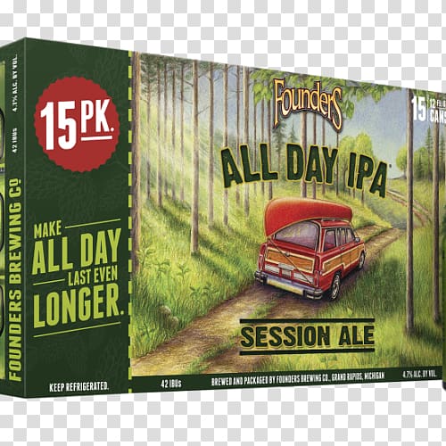 Founders Brewing Company Founder's All Day IPA India pale ale Beer, beer transparent background PNG clipart