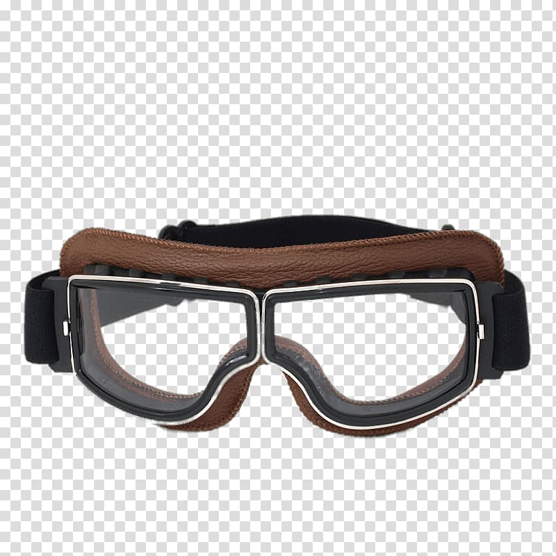 black and brown frame goggles illustration, Retro Motorbike Goggles transparent background PNG clipart