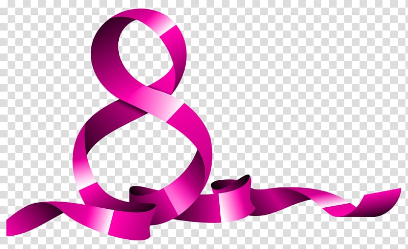 purple ribbon illustration, International Women's Day March 8 , Pink Eighth of March transparent background PNG clipart