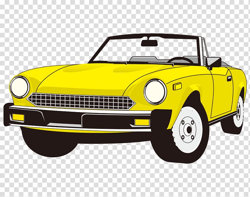 Sports car Ford Mondeo Convertible, Stylish, modern yellow convertible sports car transparent background PNG clipart