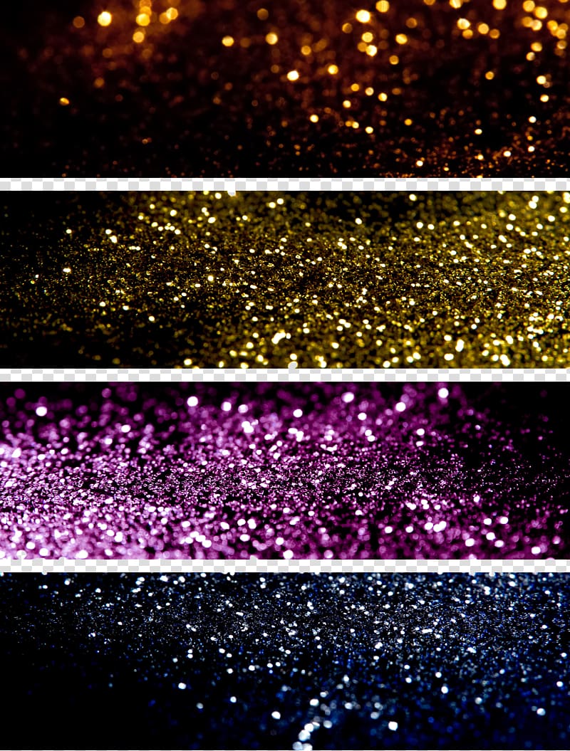 four assorted-color glitters collage, Light Particle, Light effect particle effect PS transparent background PNG clipart