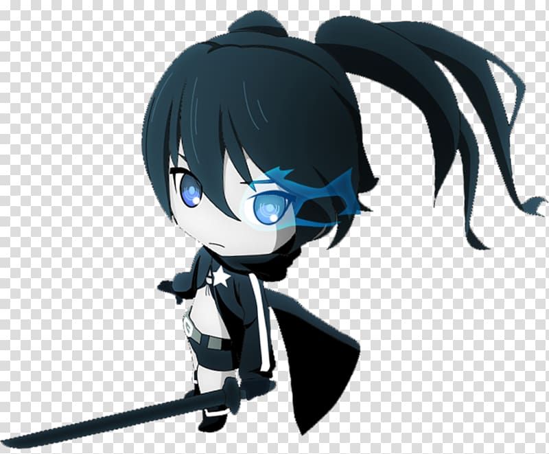 Black Rock Shooter Chibi Art Character, Chibi transparent background PNG clipart