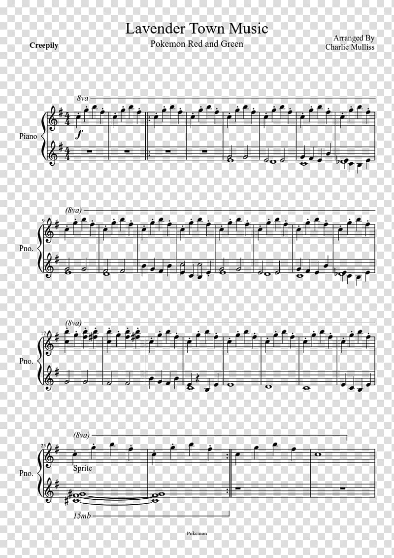 Lavender Town Music Sheet Music Theme music Piano, sheet music transparent background PNG clipart