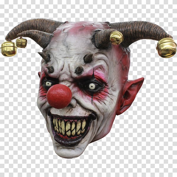Latex mask Halloween costume Evil clown, mask transparent background PNG clipart