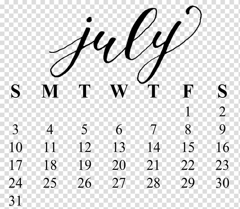 Calendar 東名印刷（株） Information Week, JULY 2018 transparent background PNG clipart