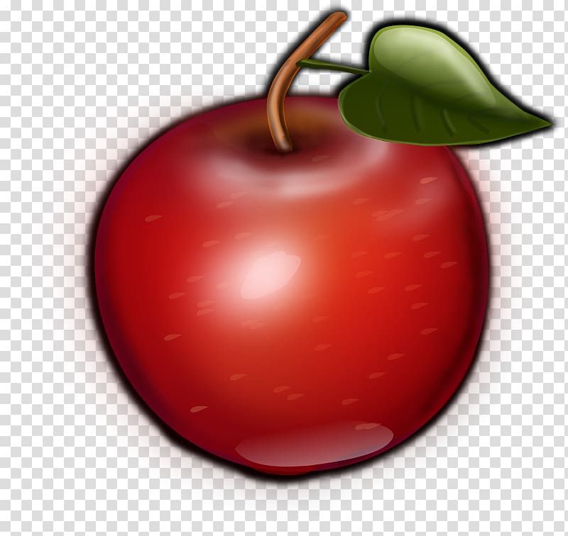 Apple , Big red apple with leaves transparent background PNG clipart