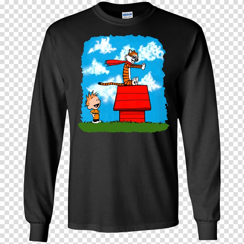 Long-sleeved T-shirt Hoodie, calvin and hobbes transparent background PNG clipart
