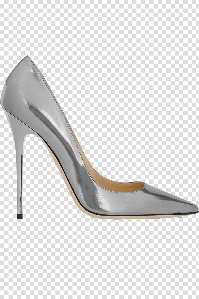 High-heeled footwear Stiletto heel Court shoe Designer, Pure silver Jimmy Choo high-heeled shoes transparent background PNG clipart
