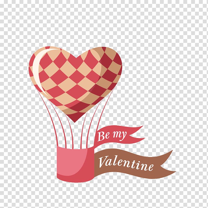 Valentines Day Heart Illustration, Heart-shaped hot air balloon transparent background PNG clipart
