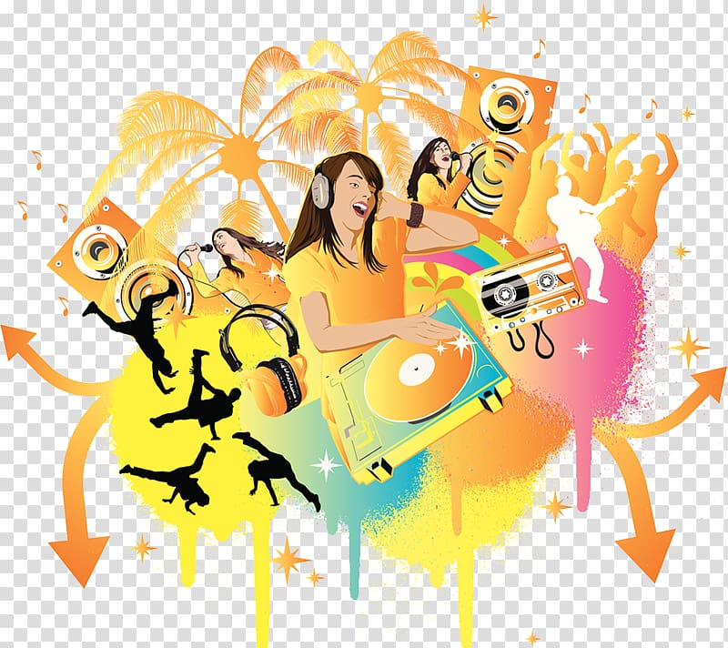 Paper painting Music Drawing, Beach Carnival Music Festival transparent background PNG clipart