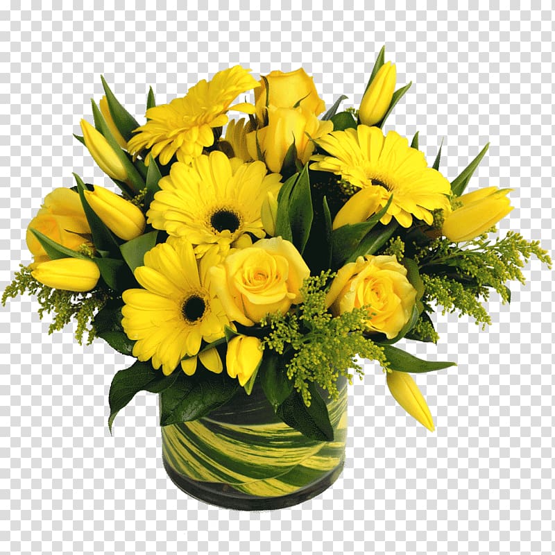 Floral design Flower bouquet Cut flowers Floristry, Lemon Yellow transparent background PNG clipart