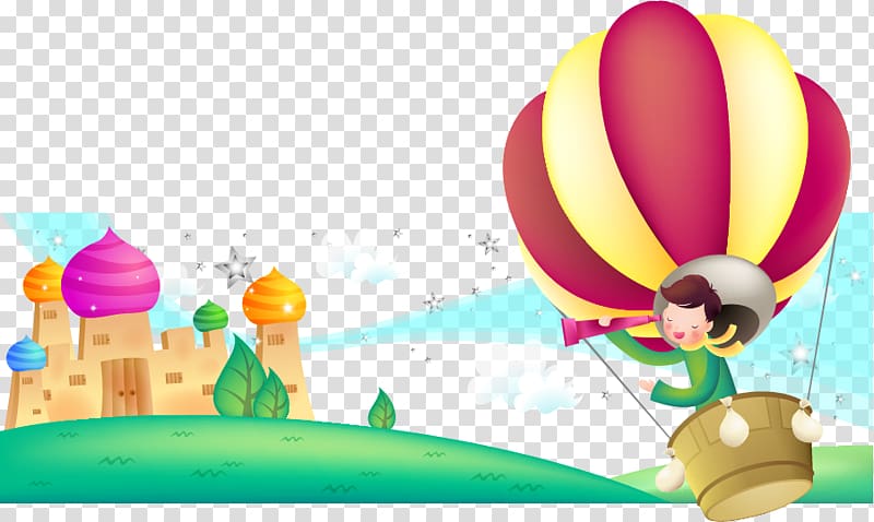 Pluto Balloon boy hoax Cartoon Illustration, boy sitting in hot air balloon transparent background PNG clipart