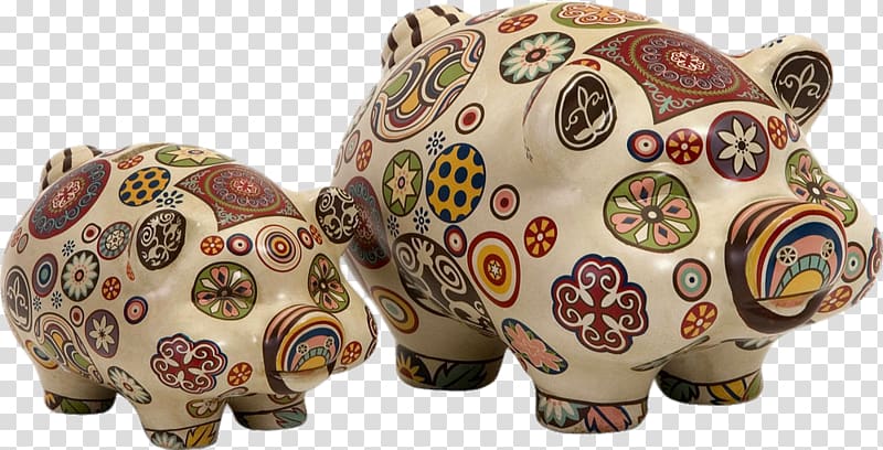 Miniature pig Piggy bank Ceramic Porcelain Mug, Color piggy bank transparent background PNG clipart