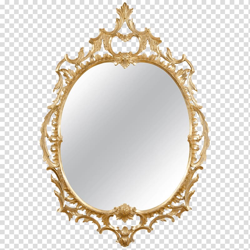 brown framed mirror, Mirror Gold Simple transparent background PNG clipart