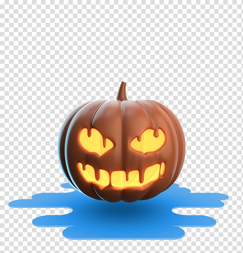 Jack-o\'-lantern Calabaza Pumpkin Halloween, Dimensional effect pumpkin head transparent background PNG clipart