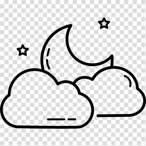 Night sky Moon Star , inky clouds filled the sky transparent background PNG clipart
