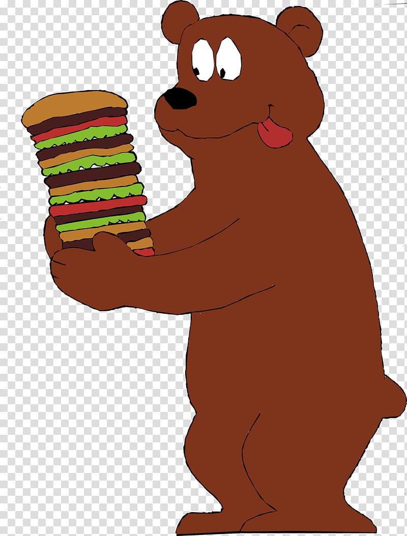 Hamburger Teddy bear Cartoon Food, funny burger transparent background PNG clipart