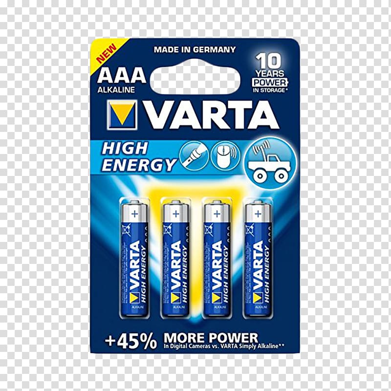 AAA battery Alkaline battery VARTA Electric battery, energy transparent background PNG clipart