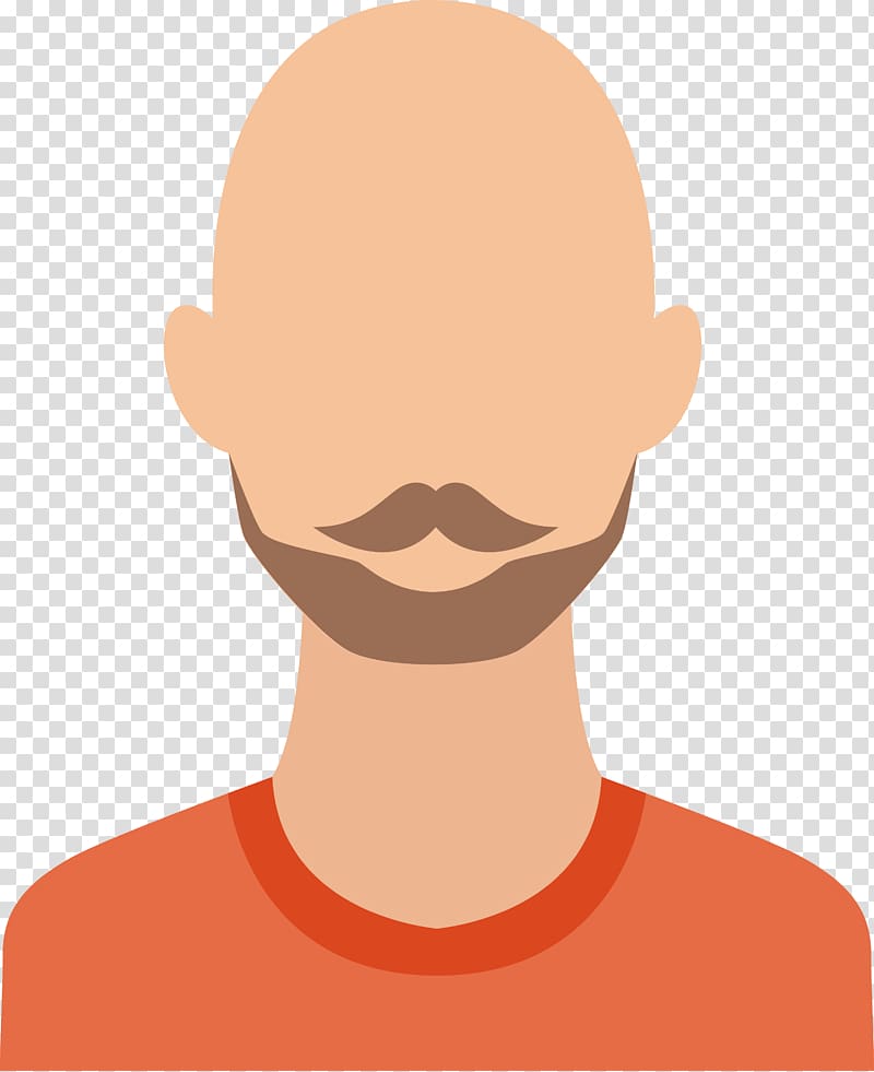 Hair loss Moustache Man, No expression bald man transparent background PNG clipart