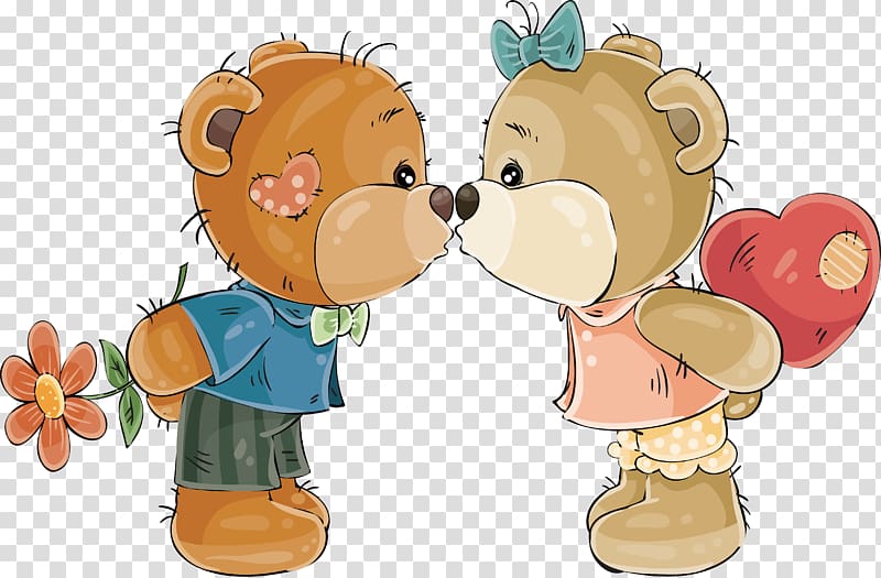 kissing bears , Teddy bear Kiss , Sweet kiss little bear transparent background PNG clipart