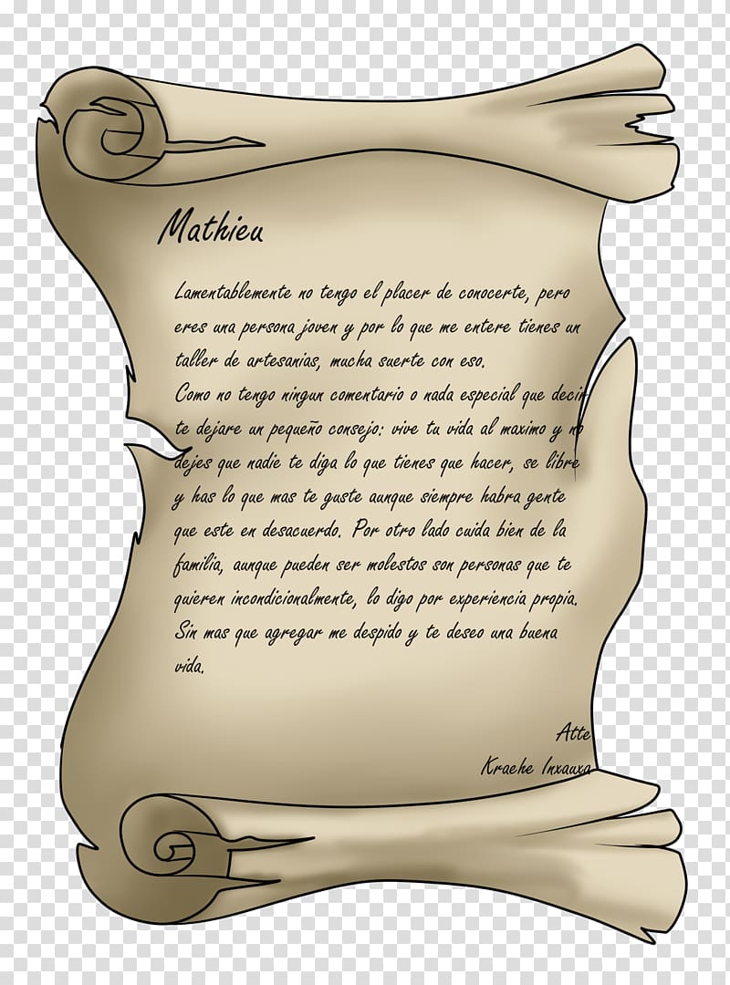 Paper Parchment Letter Writing Idea, pergamin transparent background PNG clipart