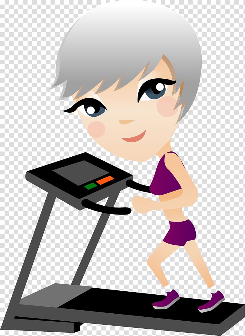 Cartoon Physical exercise , Running fitness girl transparent background PNG clipart
